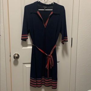Dress navy blue with color size 14